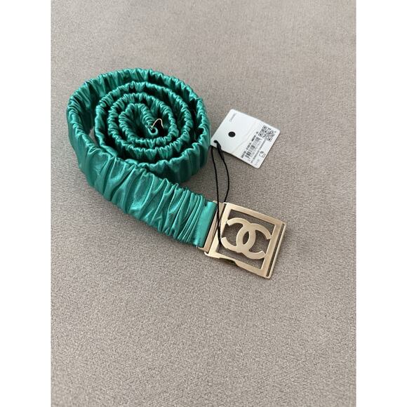 Chanel Metallic Turquoise Belt SZ 95 main image 7